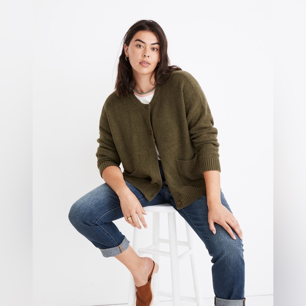 Madewell Colburne Cardigan Sweater in Coziest Textured Yarn